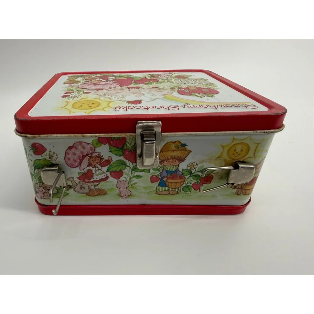Vintage 1980 Strawberry Shortcake Metal Lunchbox Aladdin Red Tin 80s Kidcore Y2K
